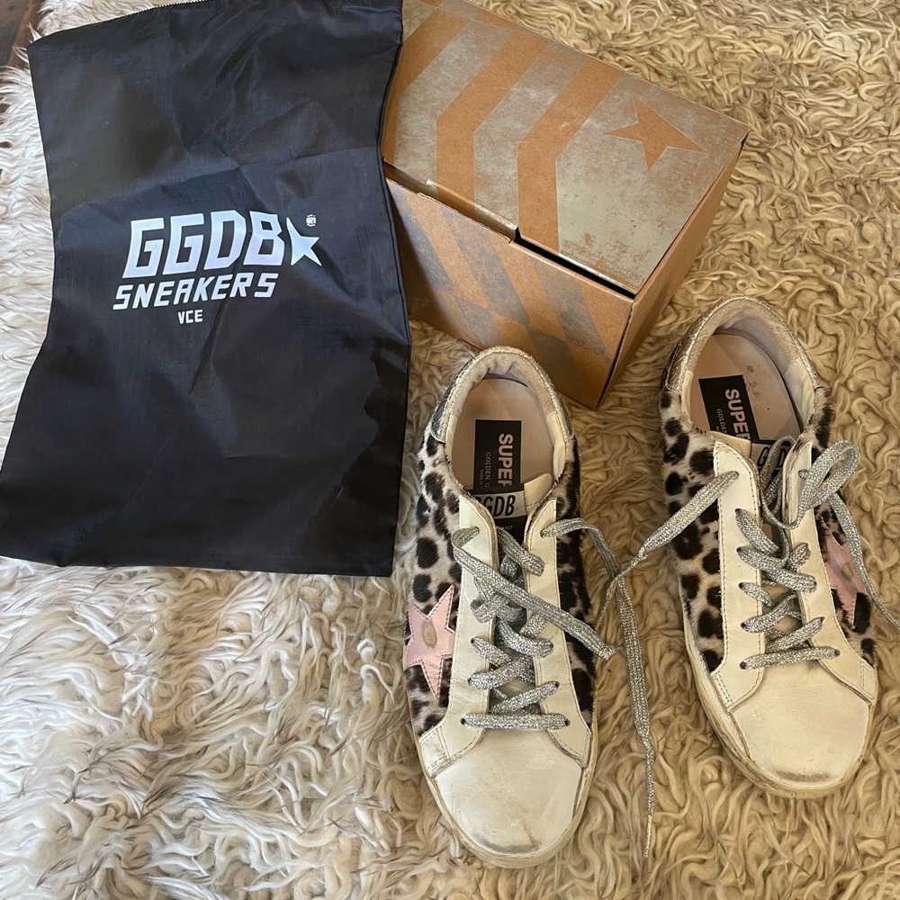 Golden Goose pink star pony hair- excellent condition